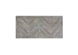 5QS321 Herringbone Solid Wood Two Drawer Coffee Table In Rustic Latte