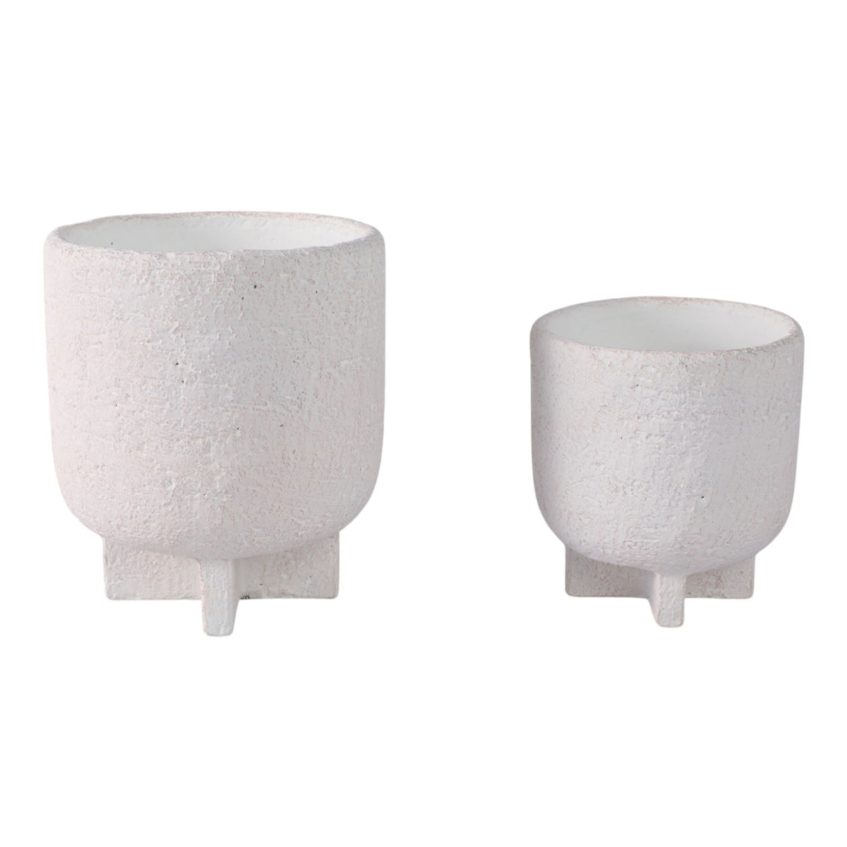 6" / 7" Modern Footed Planters (Set of 2) - White