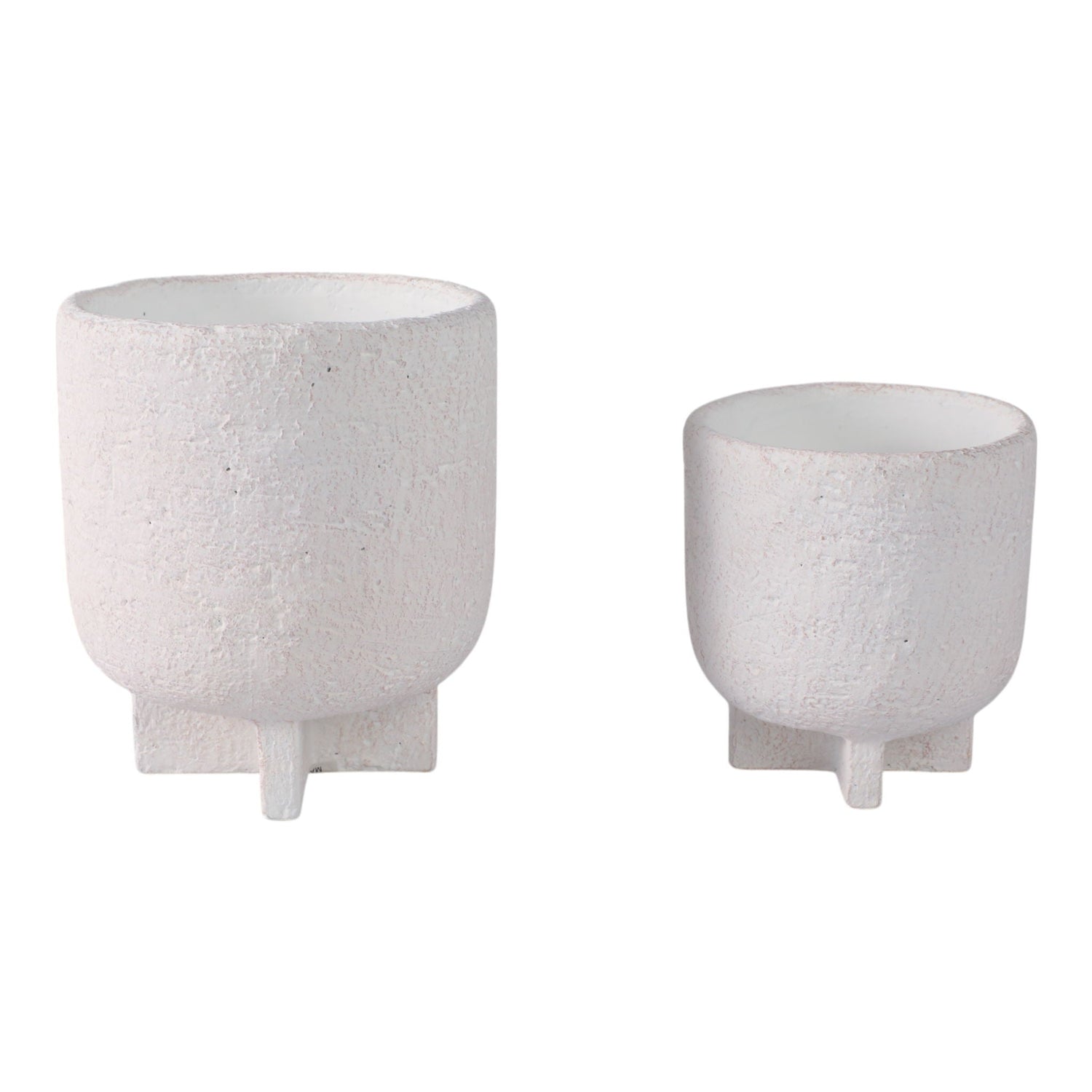 6" / 7" Modern Footed Planters (Set of 2) - White