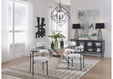 MZEZ78 Aere Four Door Ribbed Glass, Metal And Wood Sideboard In Natural Ash And Black