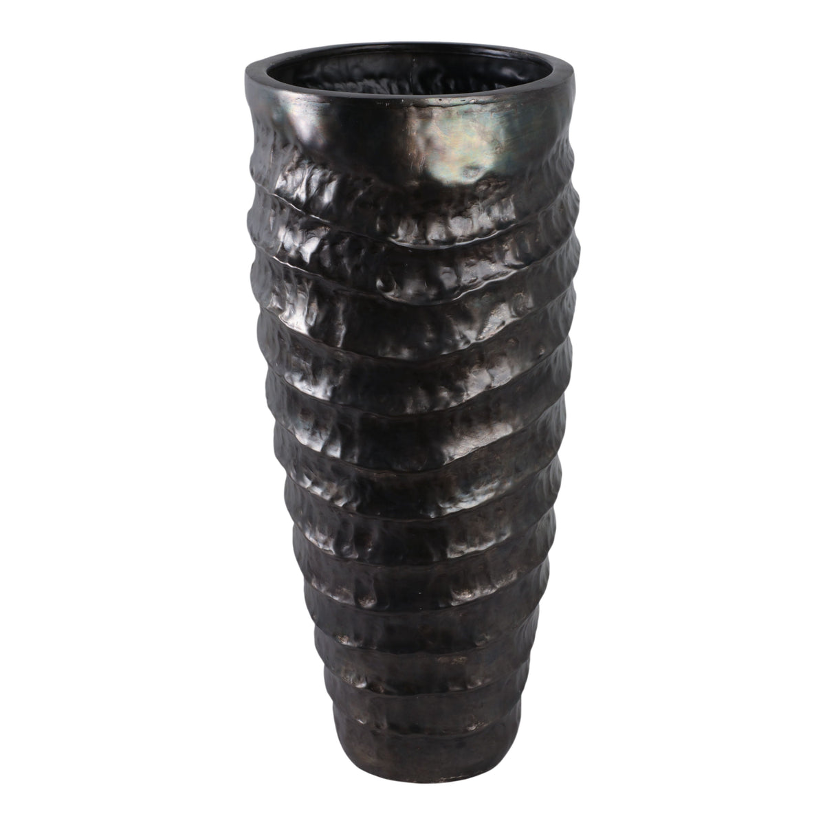 36" Metal Floor Planter - Dark Gray
