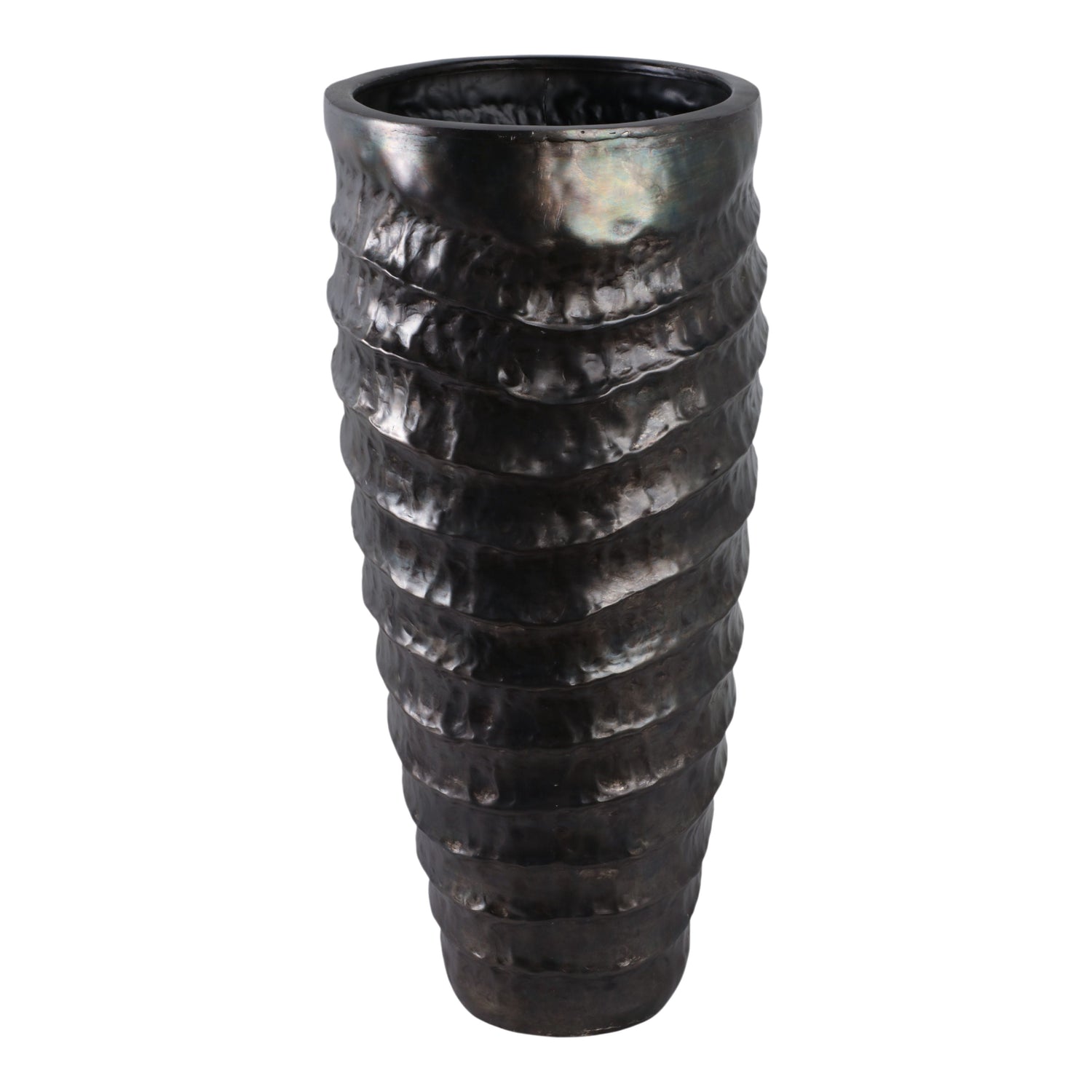 36" Metal Floor Planter - Dark Gray