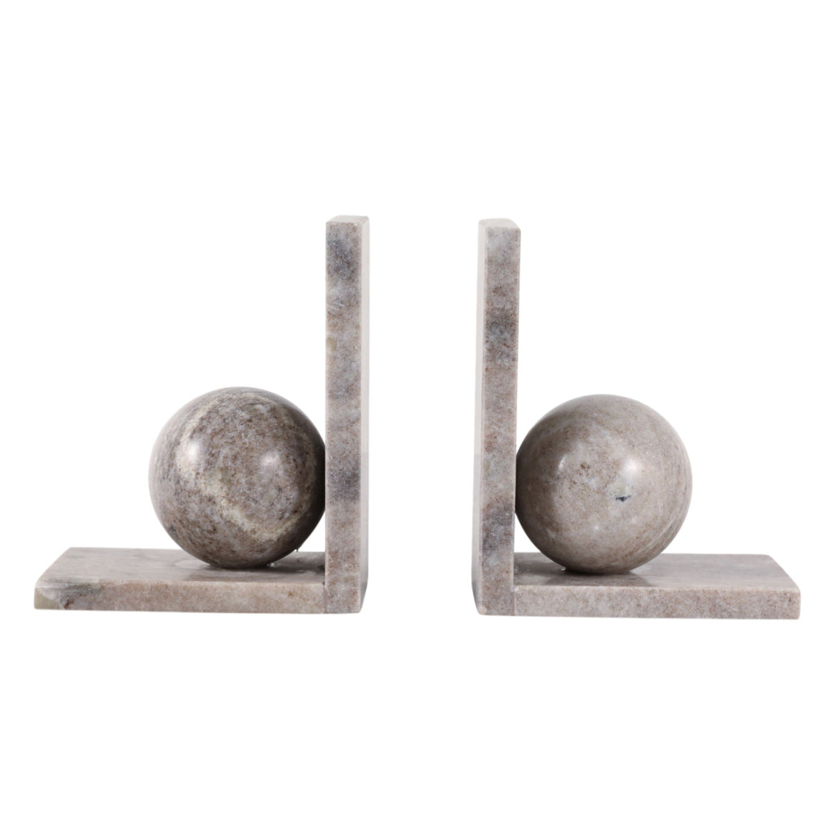 6" x 6" Morchana Ball On Base Bookends (Set of 2) - Tan