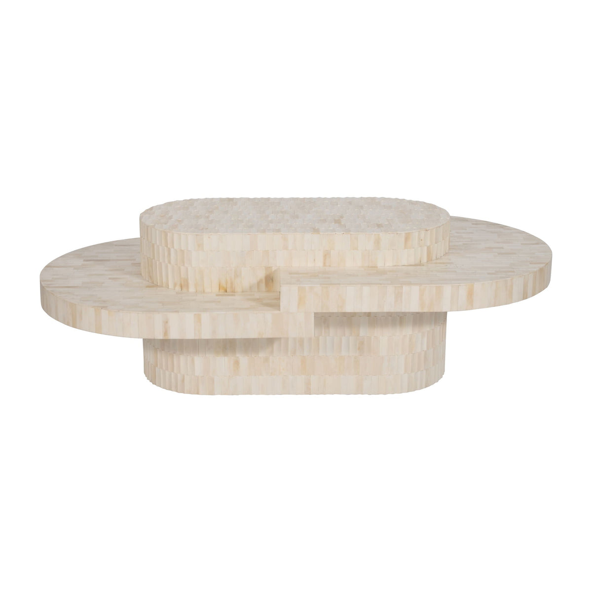 Wood 49" Carved Inlay Coffee Table - Natural