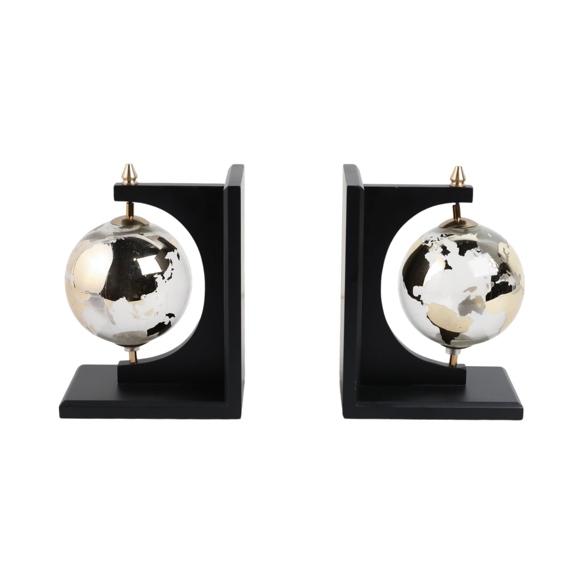 Bardot Glass Globe Bookends (Set of 2) - Black