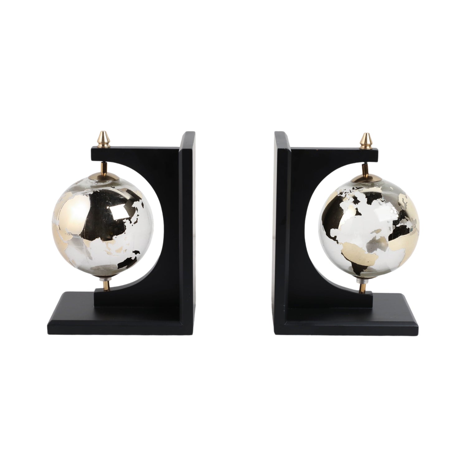 Bardot Glass Globe Bookends (Set of 2) - Black