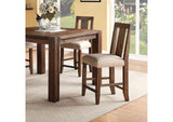 3F4170 Meadow Solid Wood Upholstered Kitchen Counter Stool In Brick Brown (Set of 2)