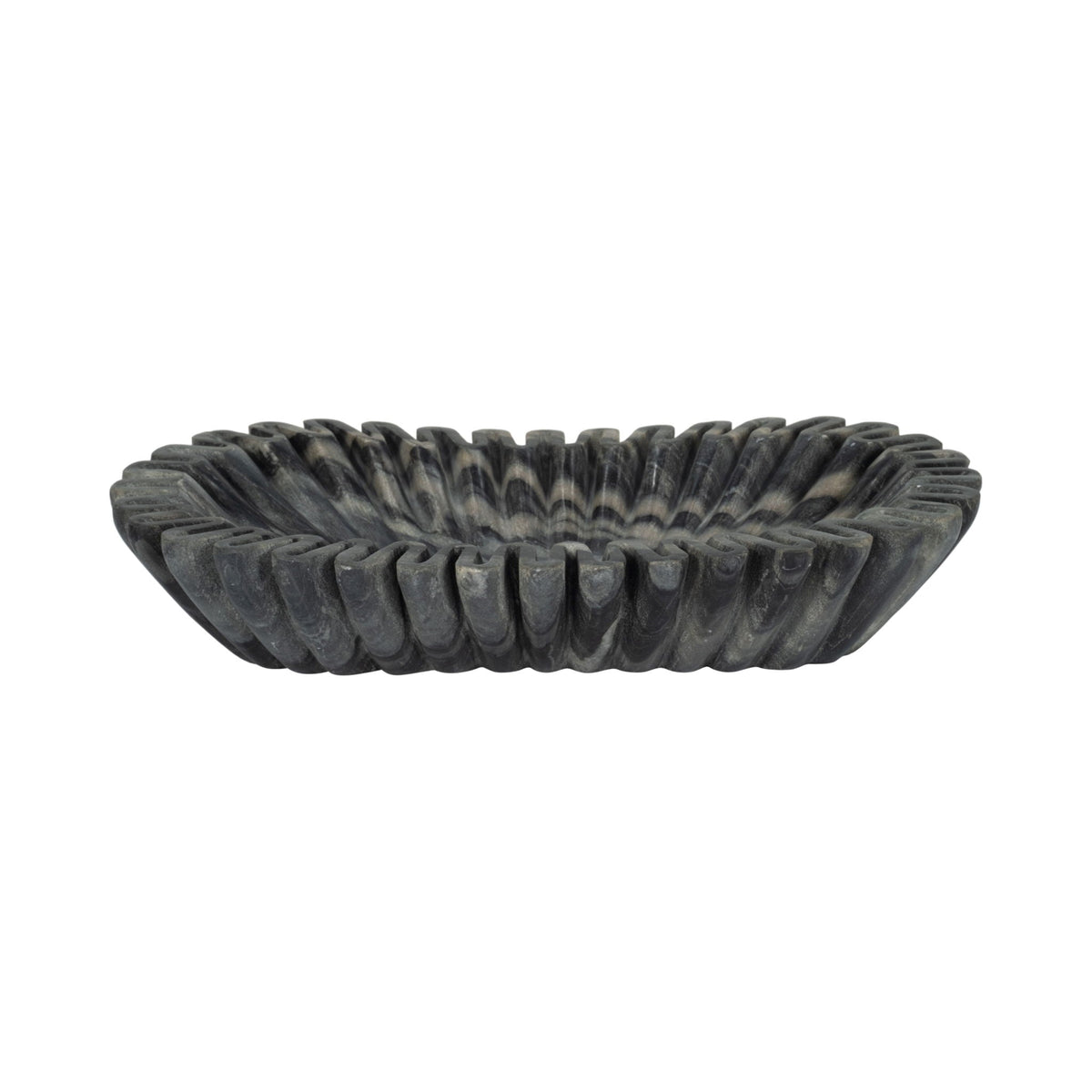 16" Arkin Wavy Marble Bowl - Gray