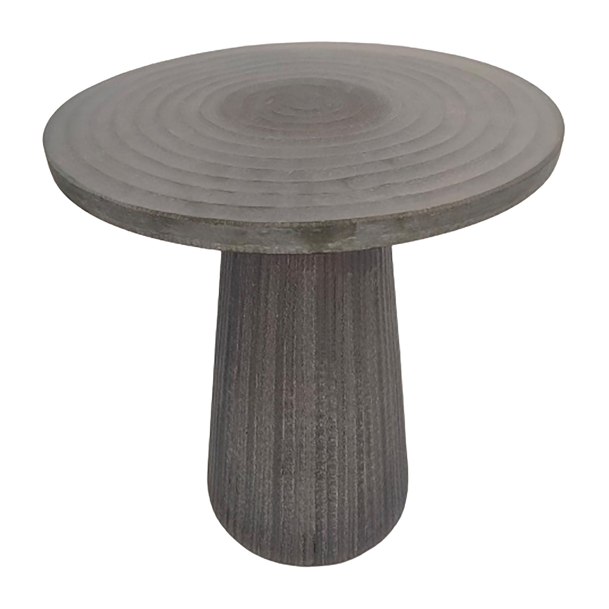 Glass 18" Accent Table W Brass Base - Smokey Brown