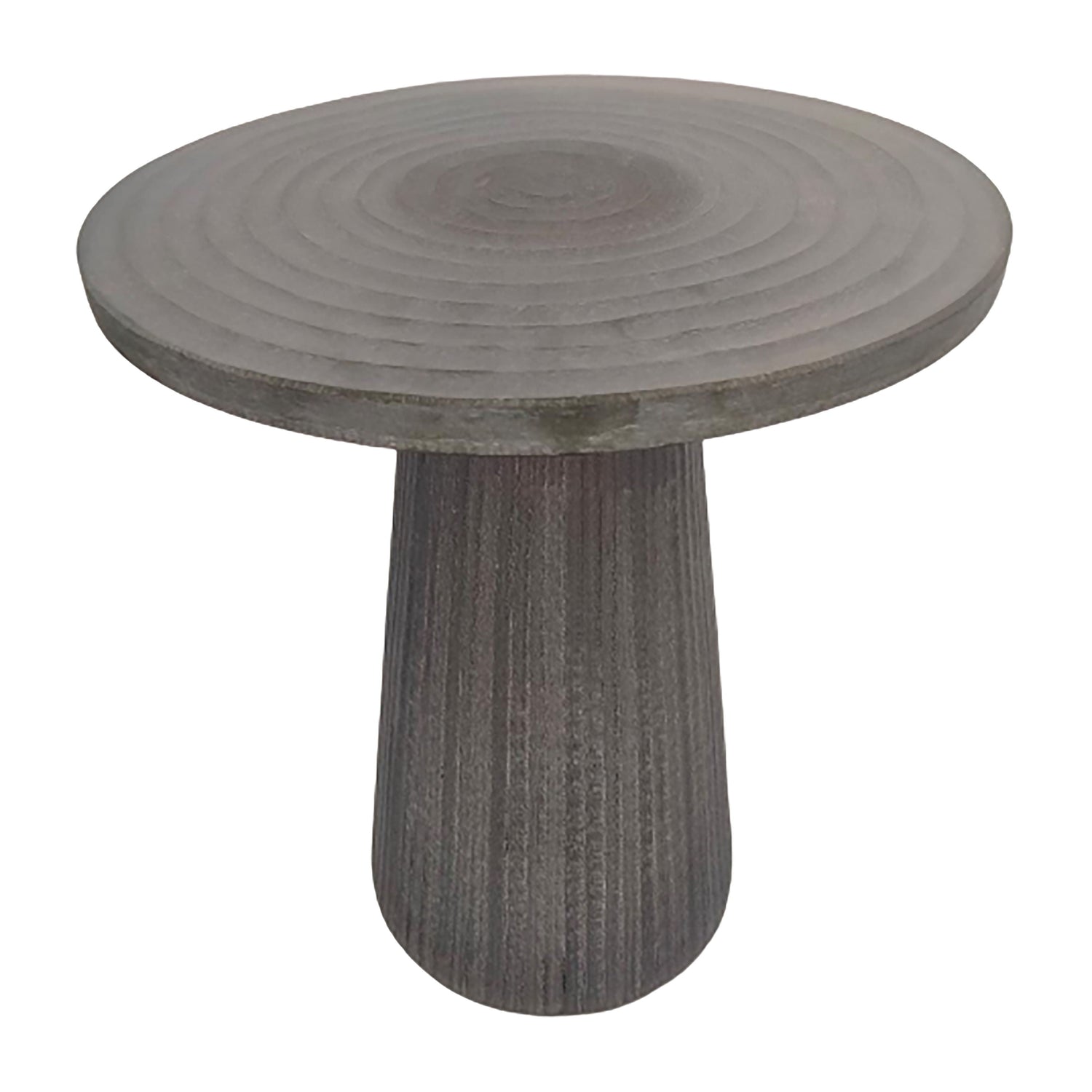 Glass 18" Accent Table W Brass Base - Smokey Brown