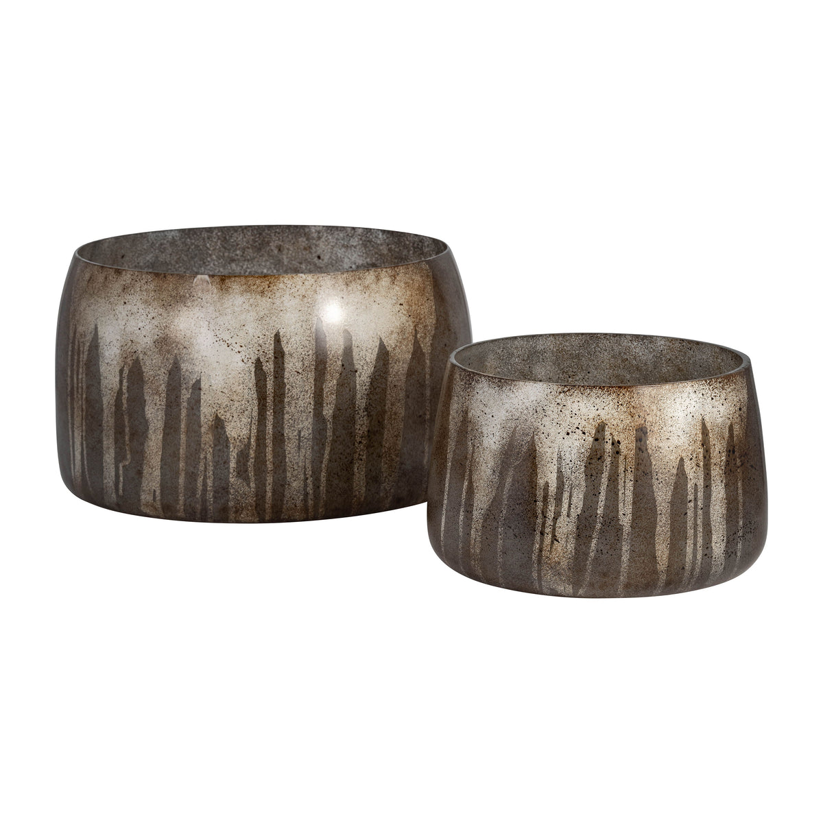 Glass Decorative Bowls 10 / 14" (Set of 2) - Bronze