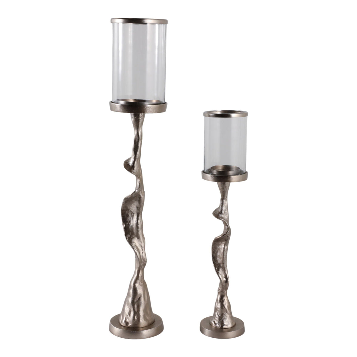 21" / 30" Tamaha Branch Candle Holders (Set of 2) - Silver