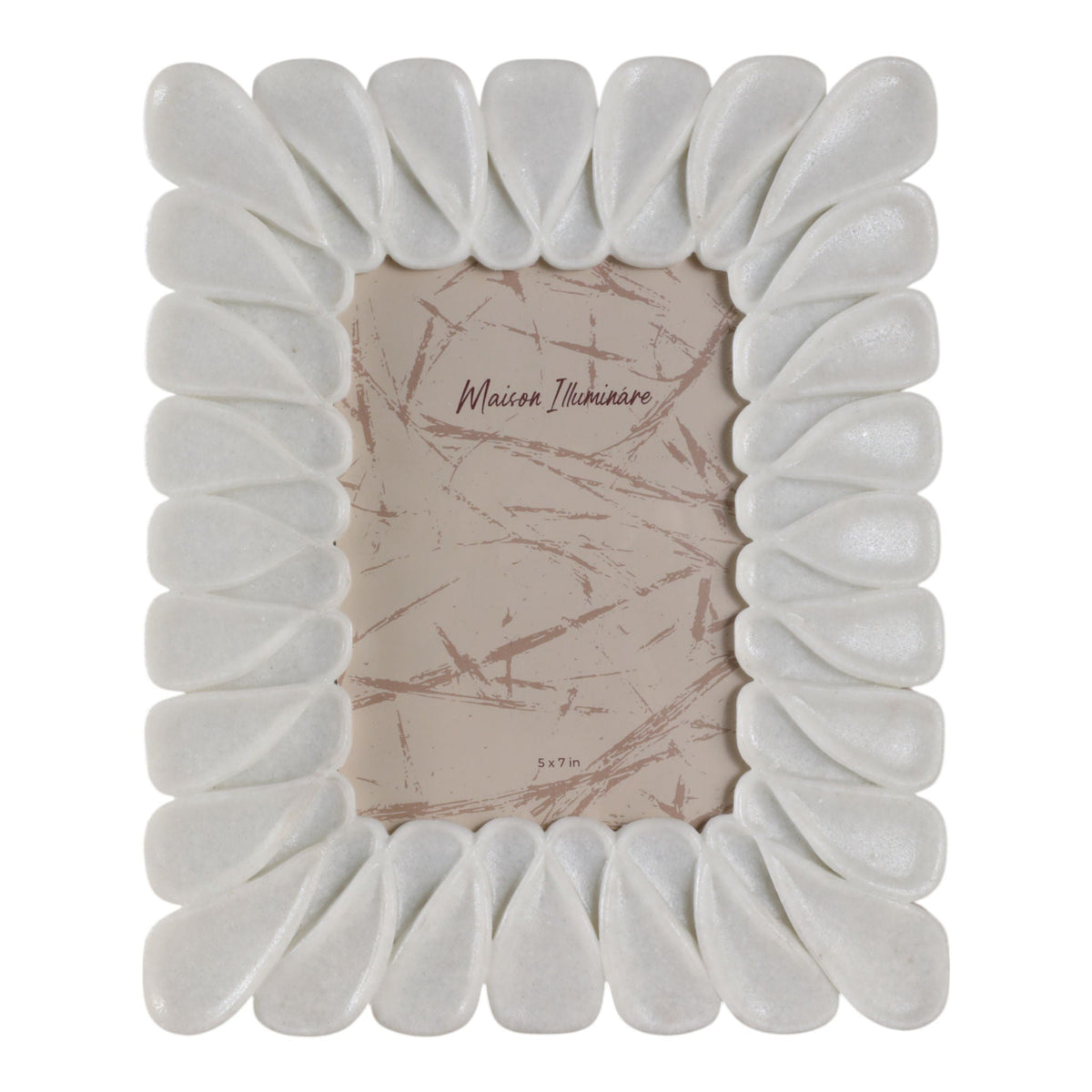 5" x 7" Loopy Quartz Resin Photo Frame - White