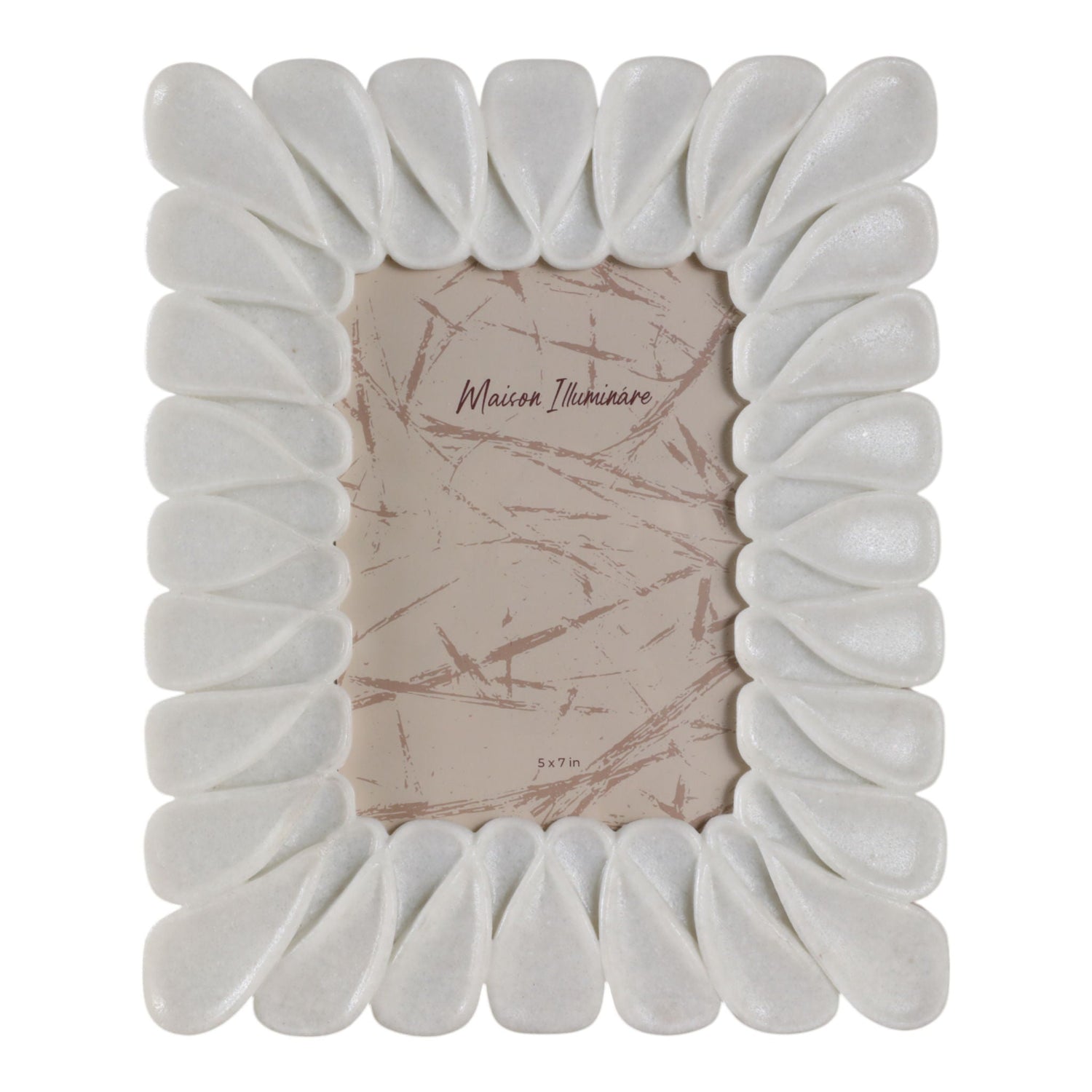 5" x 7" Loopy Quartz Resin Photo Frame - White