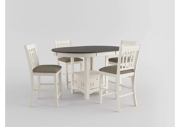2423-36 Junipero Round / Oval Counter Height Table with Storage Base
