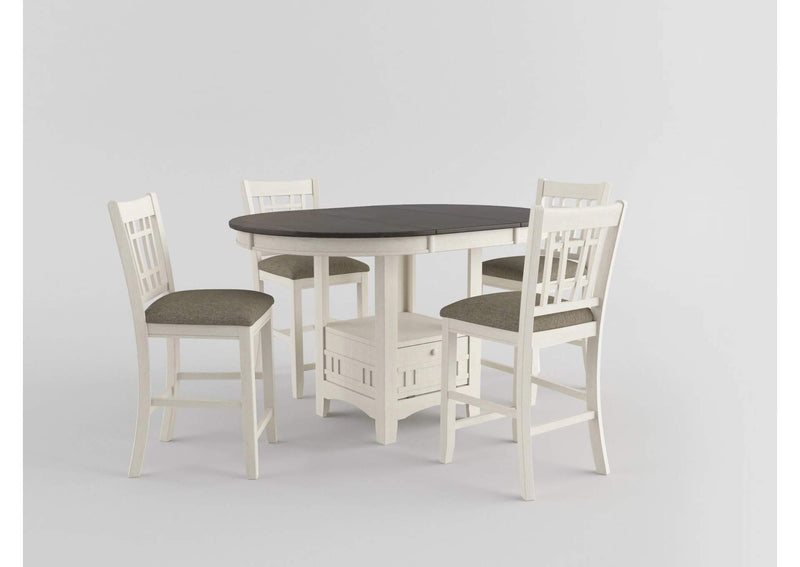 2423-36 Junipero Round / Oval Counter Height Table with Storage Base