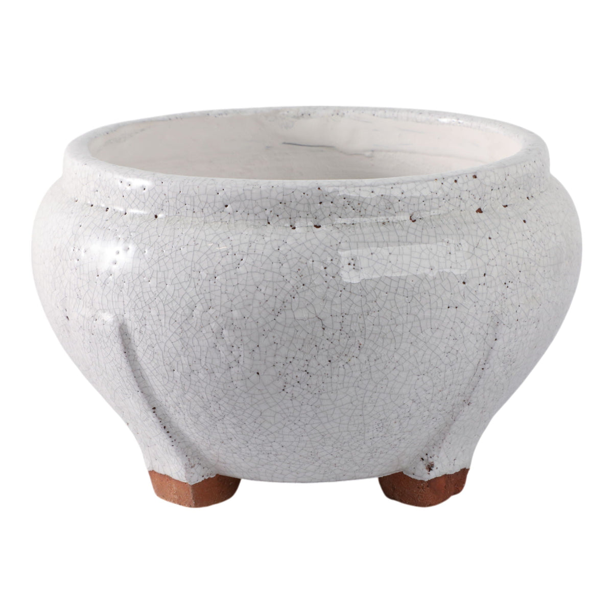 10" x 6" Footed Planter - White