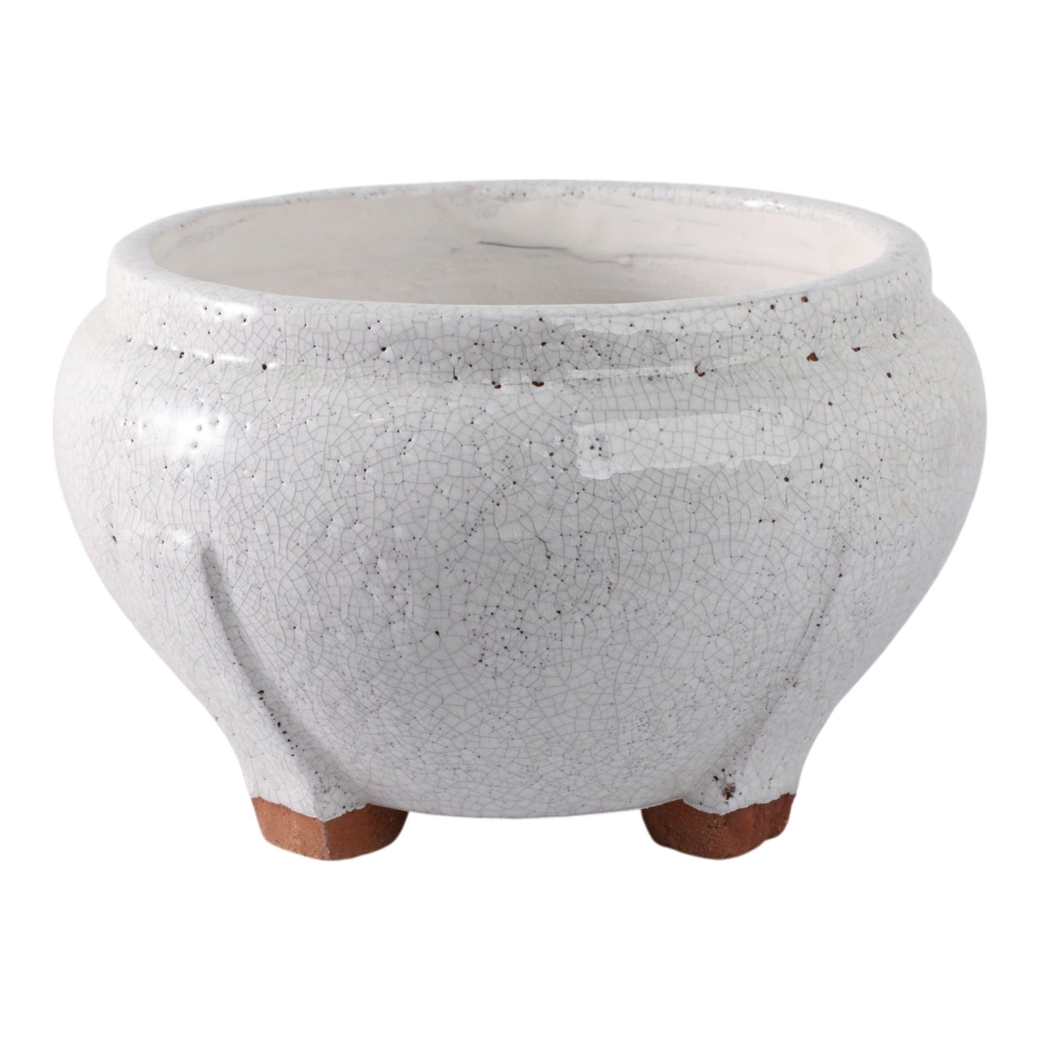 10" x 6" Footed Planter - White
