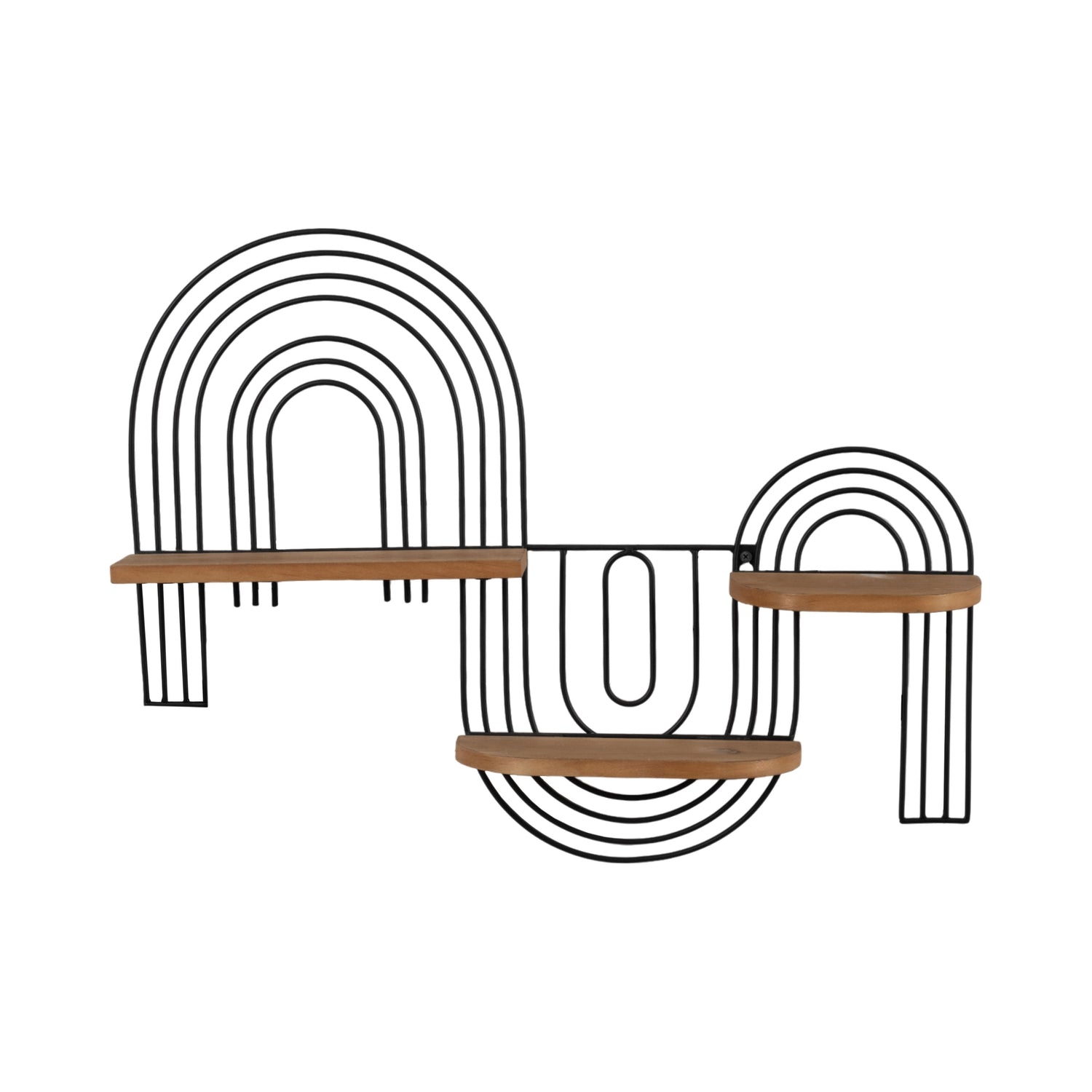 Metal/Wood 24" Loopy Wall Deco - Brown/Black
