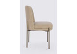 PWTB63JPG Dion Upholstered Dining Chair In Camel Synthetic Leather And Brushed Nickel Metal (Set of 2)
