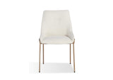 PUSJ63AMZ Cyrus Upholstered Dining Chair In Cottage Cheese Boucle And Brushed Bronze Metal (Set of 2)