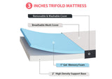 DM1003-Q Hollyhock 3" Queen Tri-Fold Memory Foam Topper