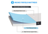 DM1003-T Hollyhock 3" Twin Tri-Fold Memory Foam Topper
