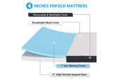 DM1004-T Hollyhock 4" Twin Tri-Fold Memory Foam Topper