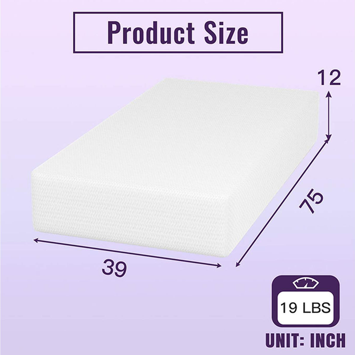 DM812-T Nasturtium 12" Twin Bamboo Charcoal Infused Memory Foam