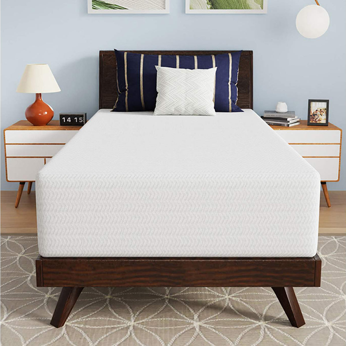DM812-T Nasturtium 12" Twin Bamboo Charcoal Infused Memory Foam