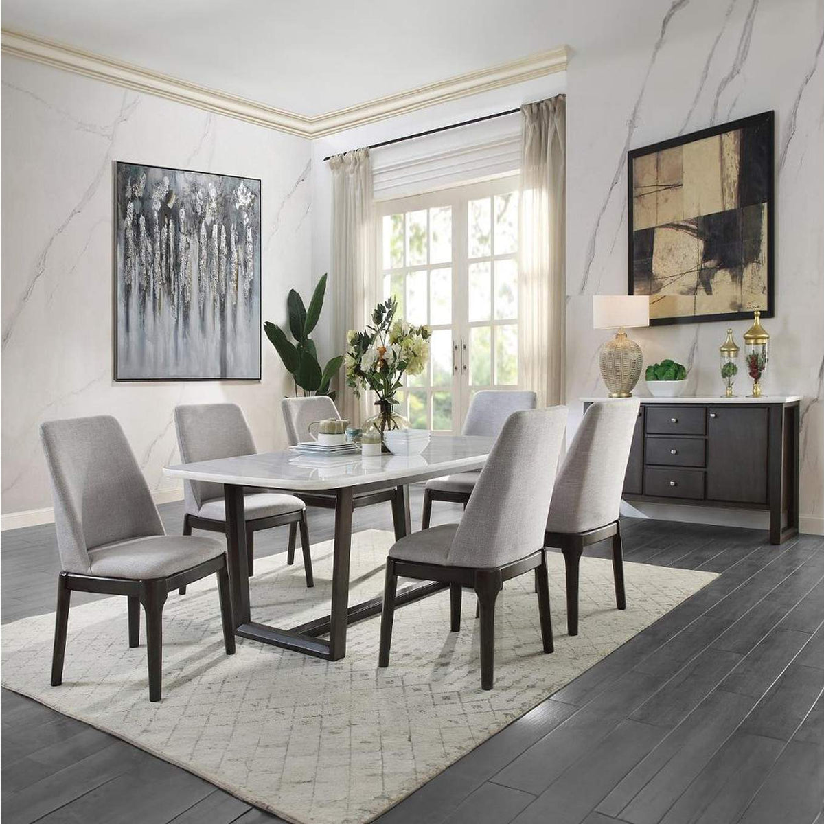 DN00059 Madan Dining Table with Marble Top