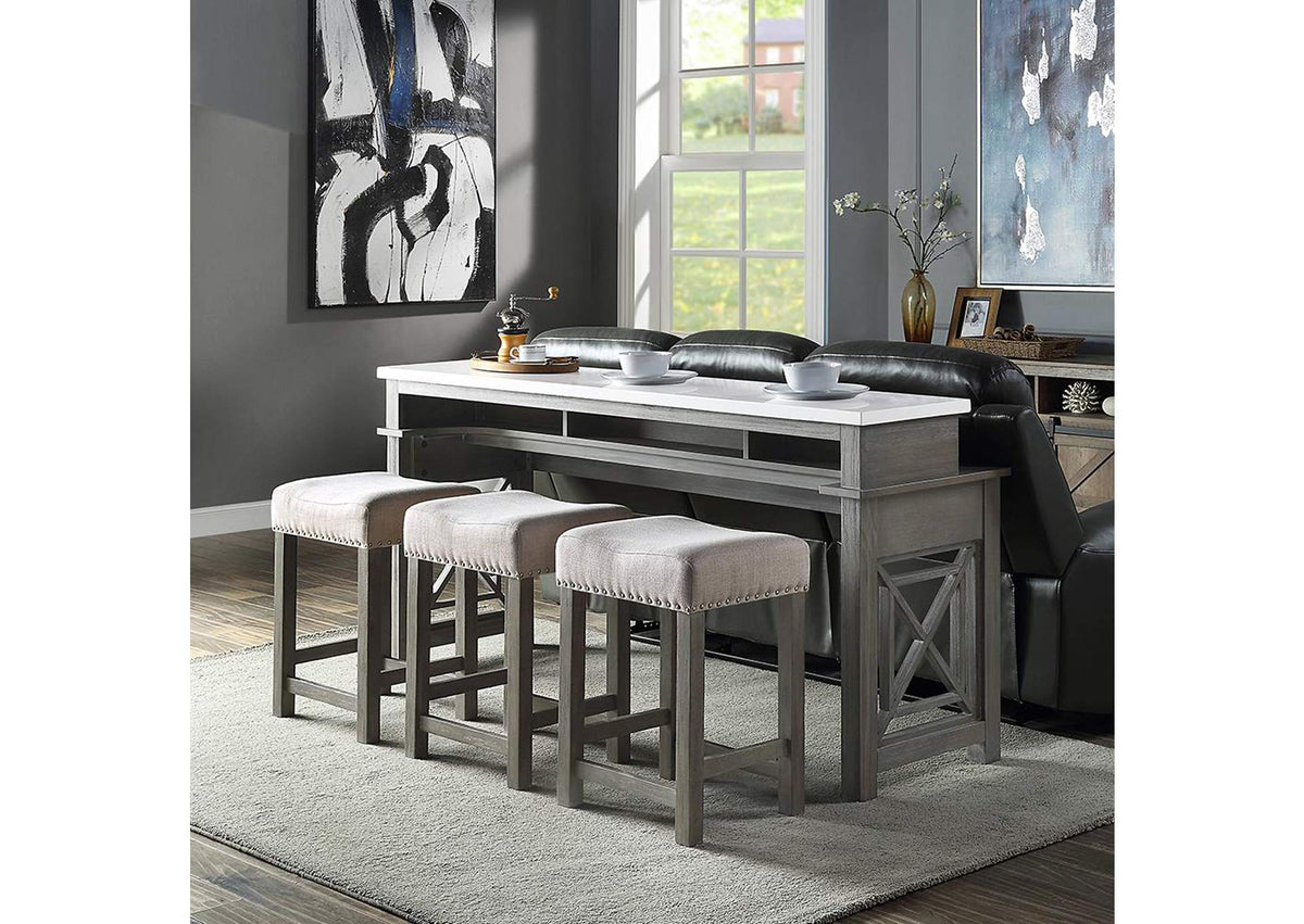 DN00088 Wandella 4Pc Pack Counter Height Table Set with USB