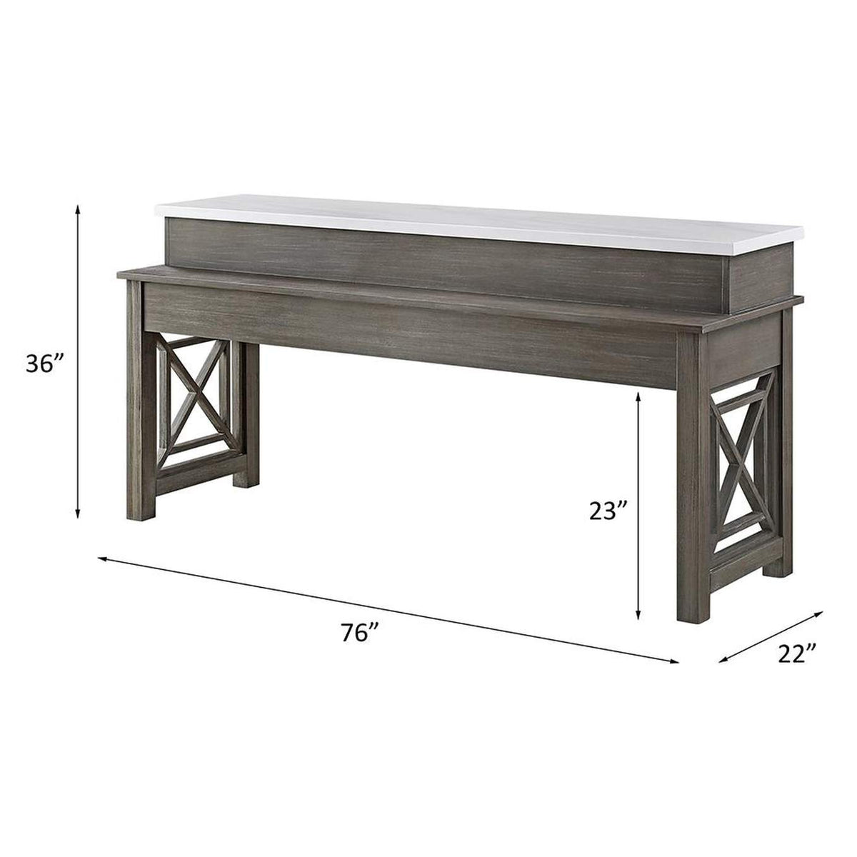 DN00088 Wandella 4Pc Pack Counter Height Table Set with USB