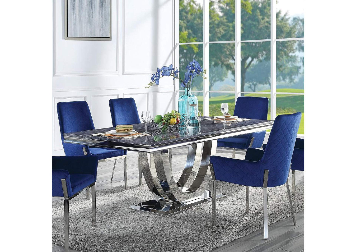 DN00221 Cambrie Dining Table with Engineered Stone Top