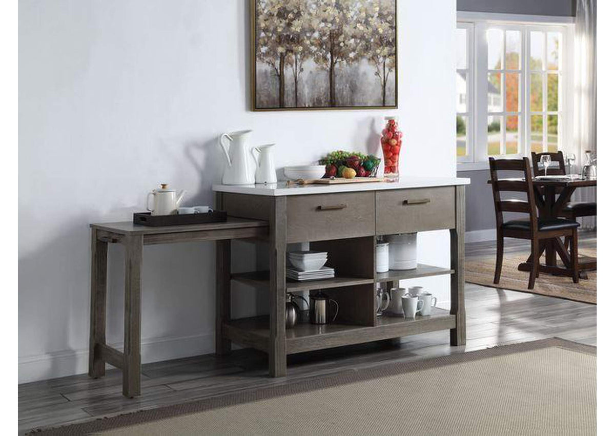 DN00307 Feivel Kitchen Island with Pull Out Table