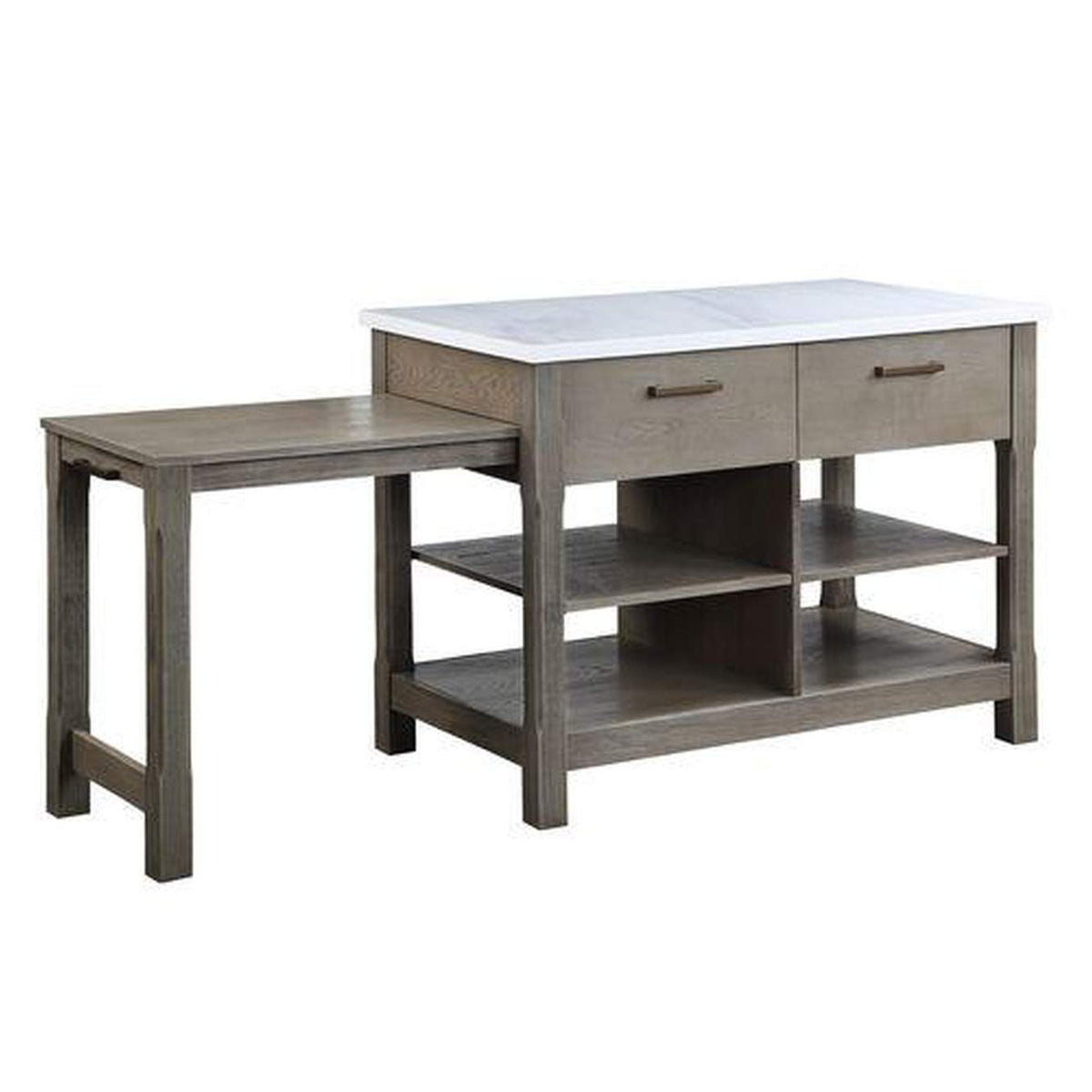 DN00307 Feivel Kitchen Island with Pull Out Table