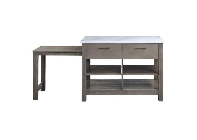 DN00307 Feivel Kitchen Island with Pull Out Table