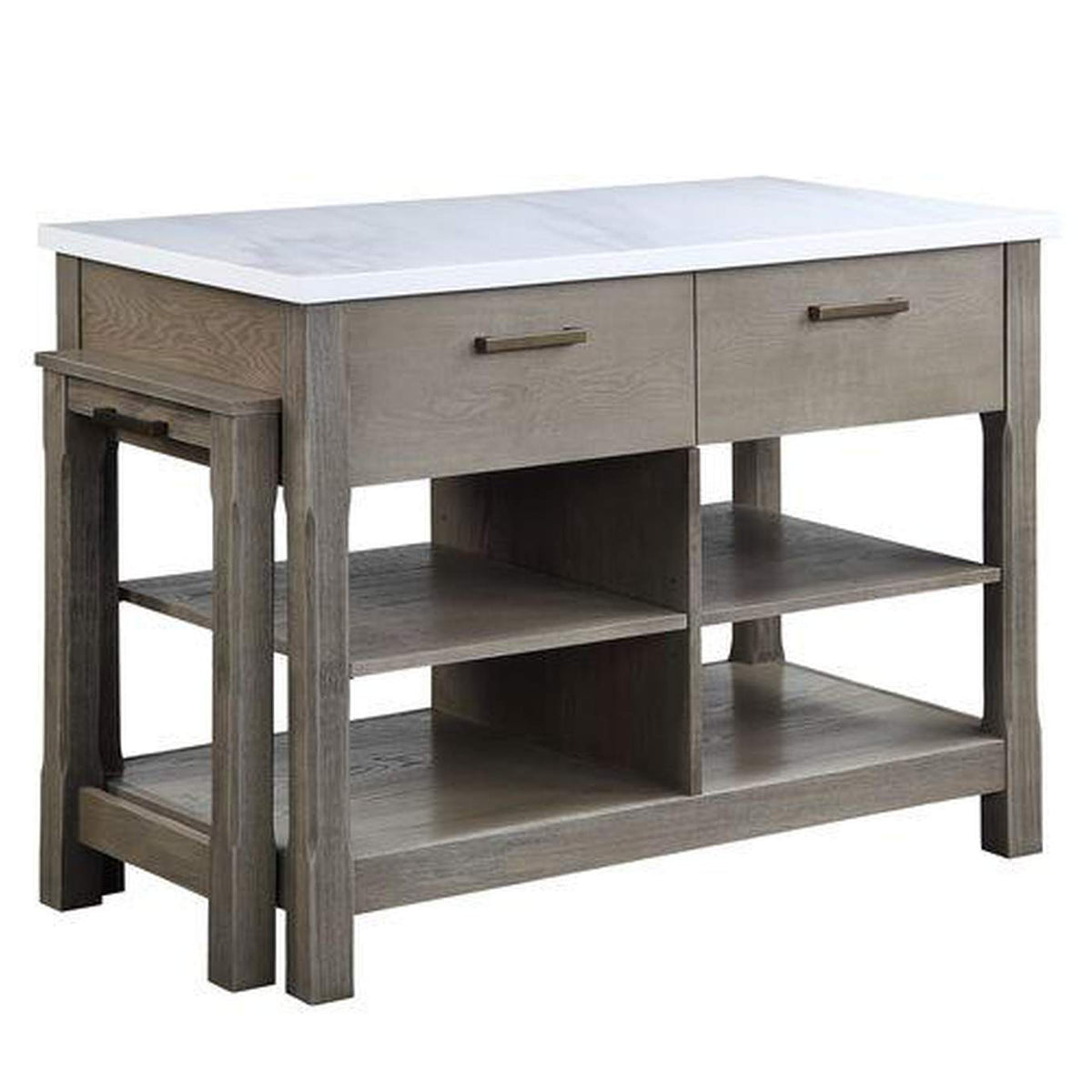 DN00307 Feivel Kitchen Island with Pull Out Table
