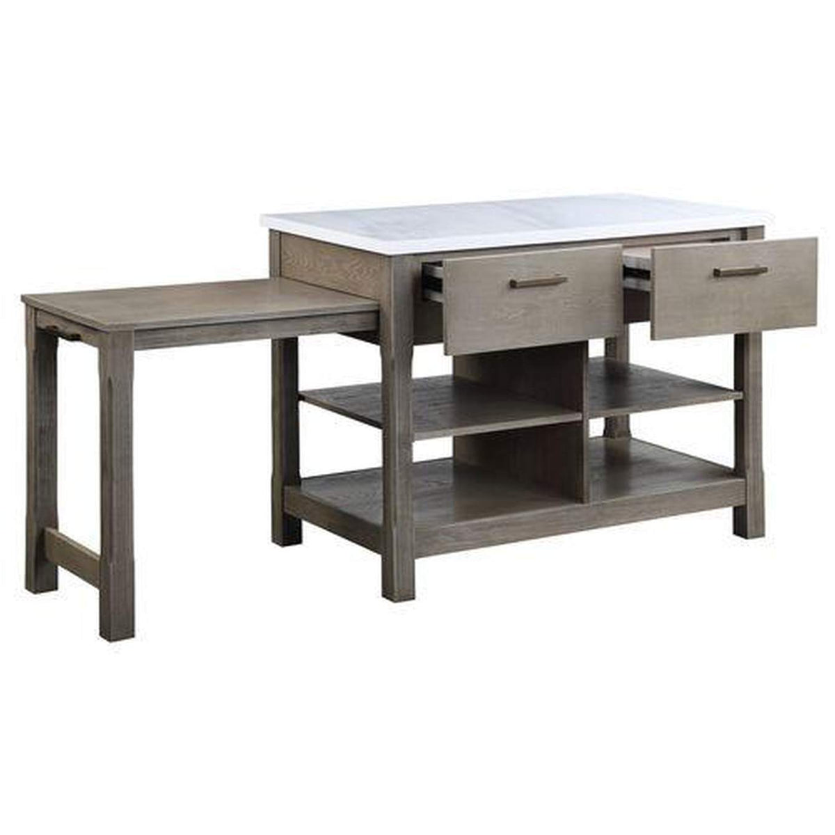 DN00307 Feivel Kitchen Island with Pull Out Table