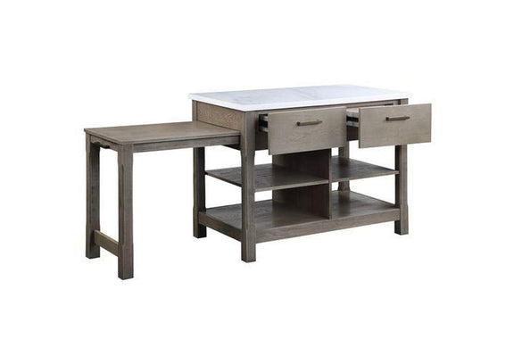 DN00307 Feivel Kitchen Island with Pull Out Table
