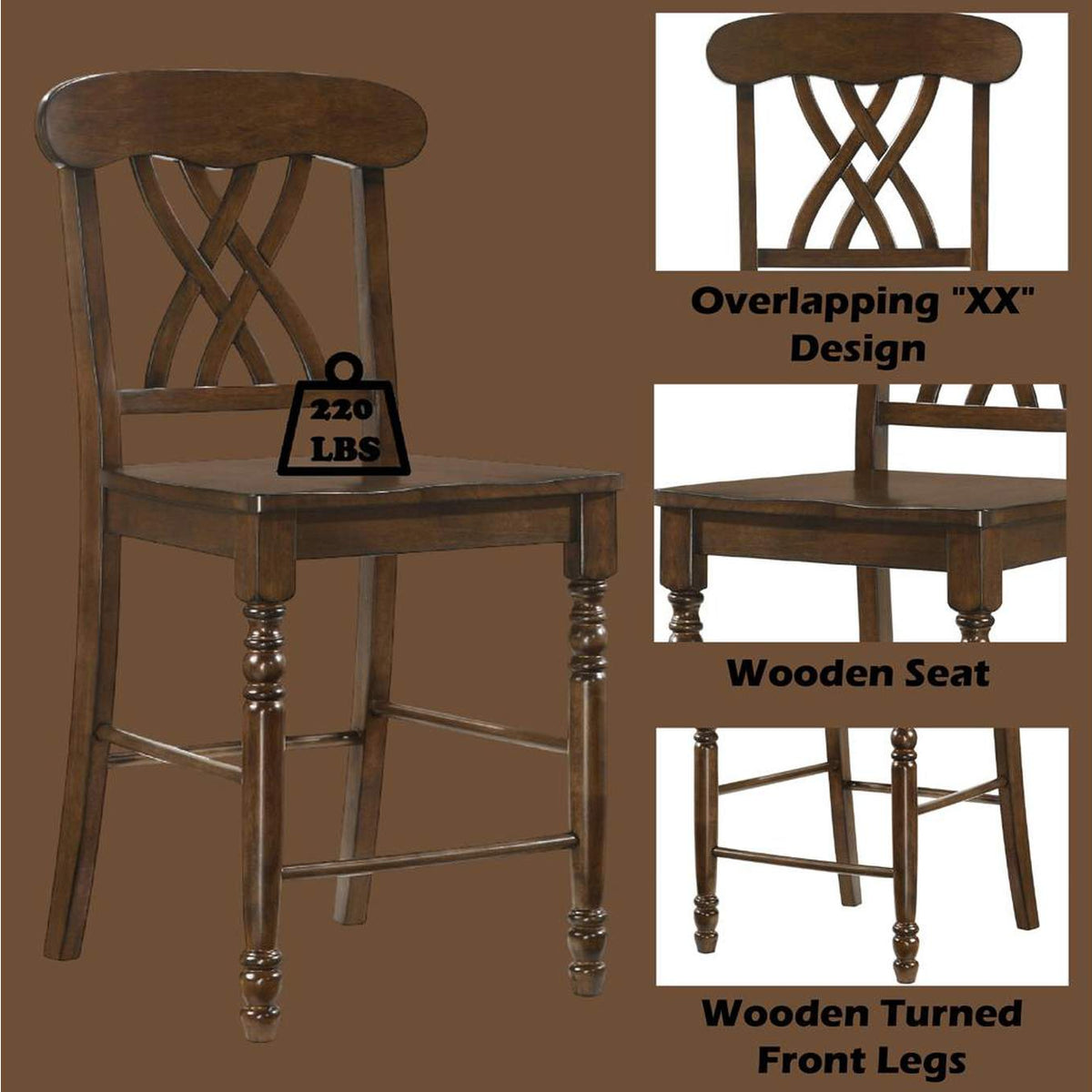 DN00623 Dylan Counter Height Chair - Set of 2