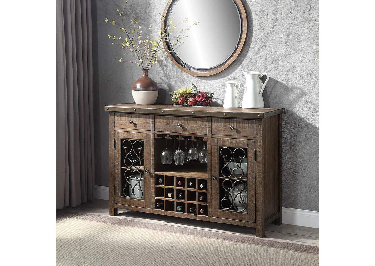 DN00983 Raphaela Server with Cup Holder and Wine Rack