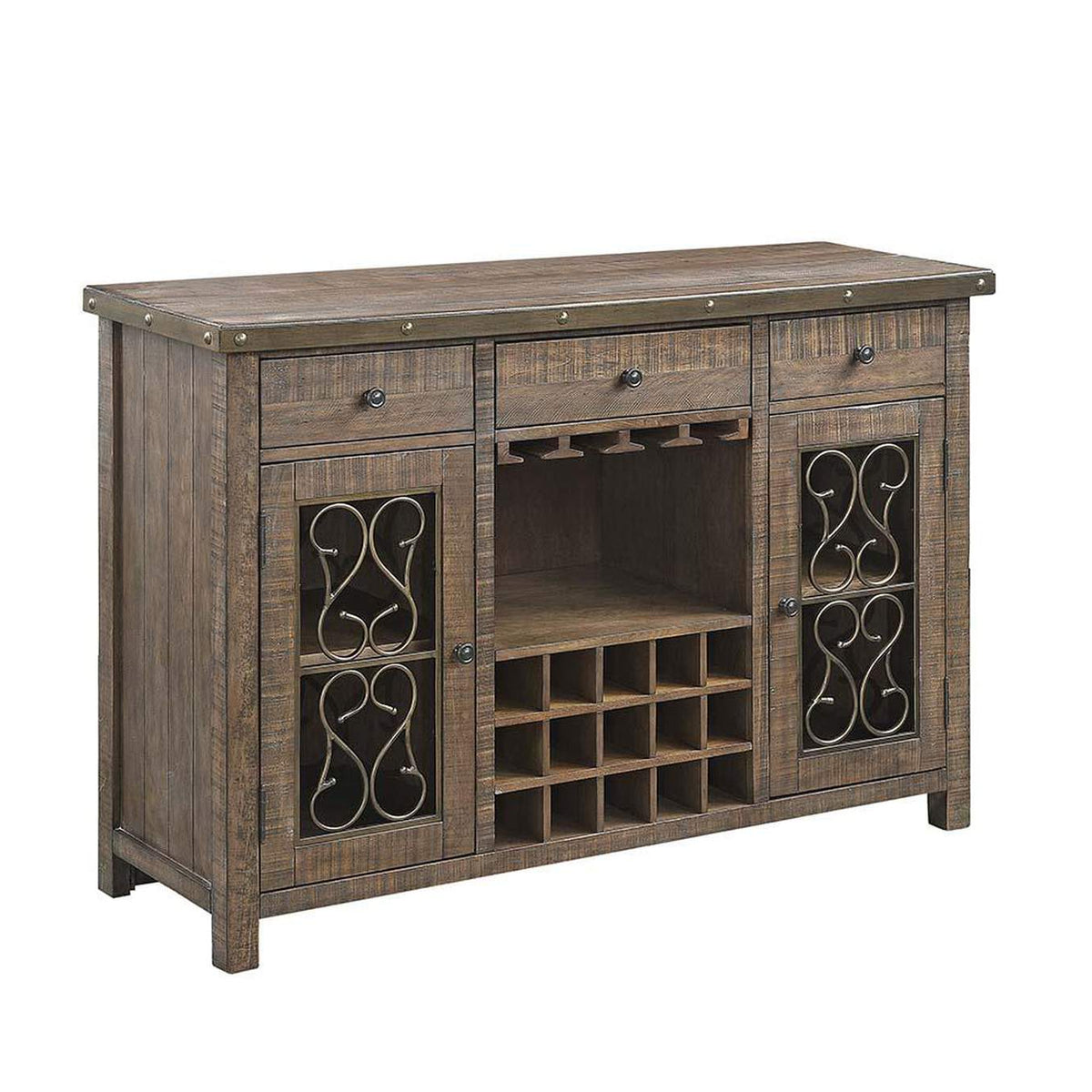 DN00983 Raphaela Server with Cup Holder and Wine Rack
