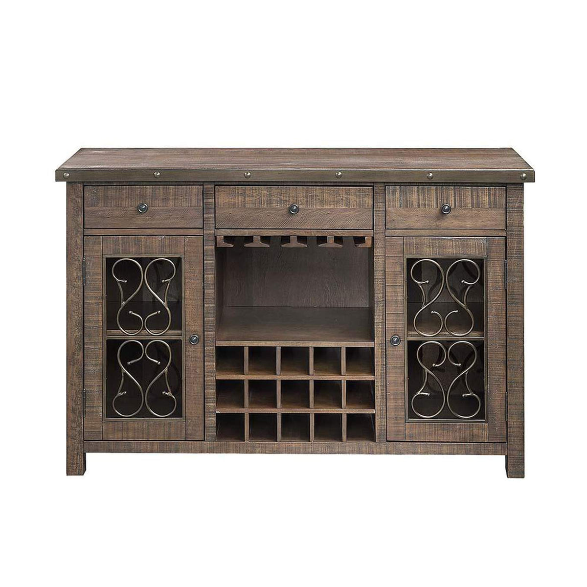 DN00983 Raphaela Server with Cup Holder and Wine Rack