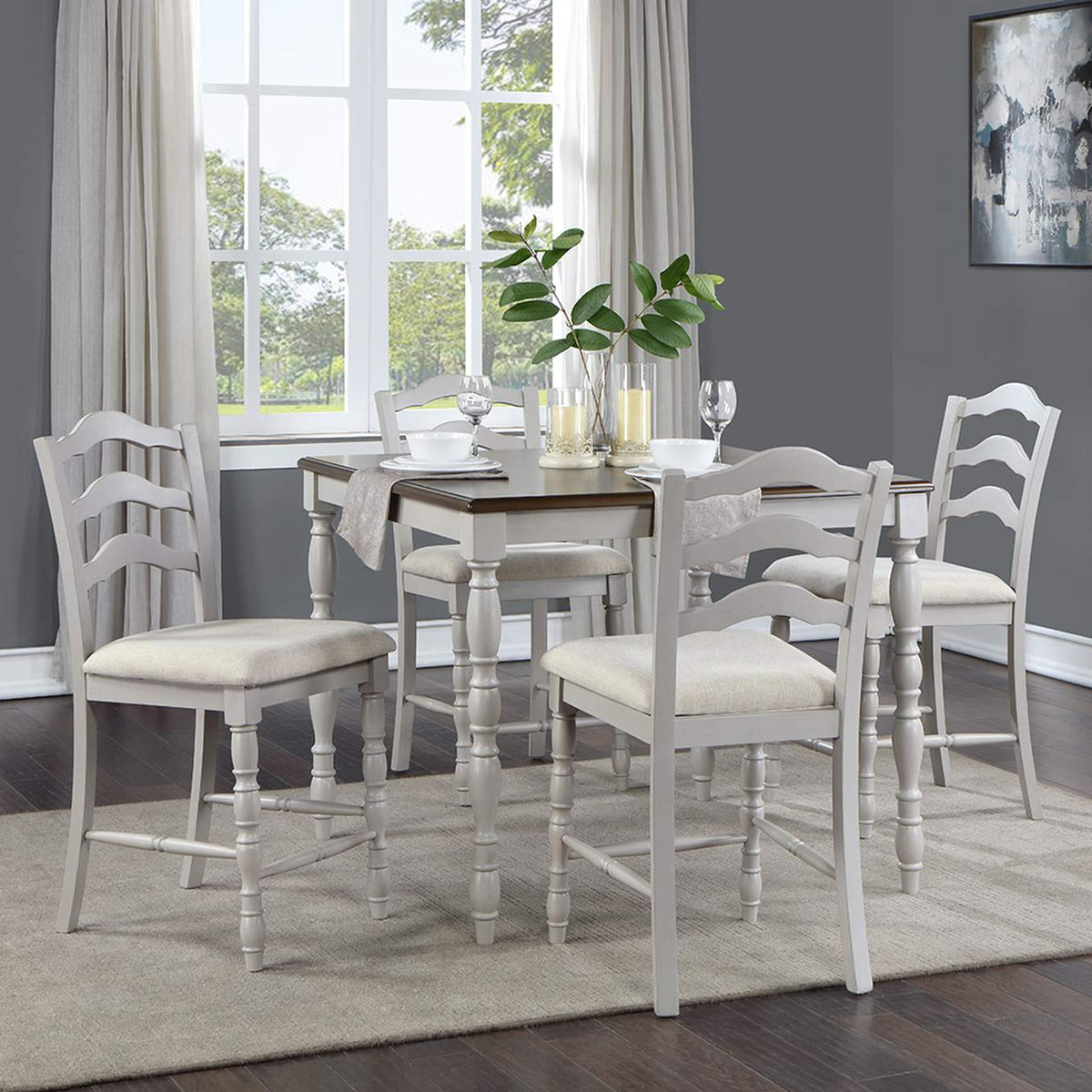 DN01439 Bettina 5Pc Pack Counter Height Table Set