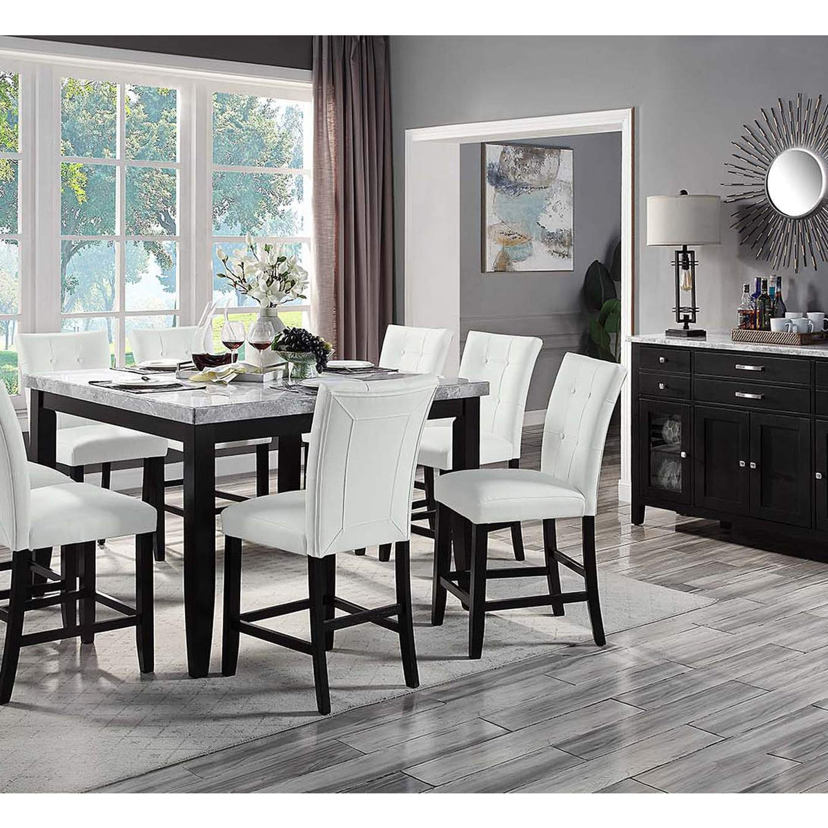 DN01444 Hussein Counter Height Table with Marble Top