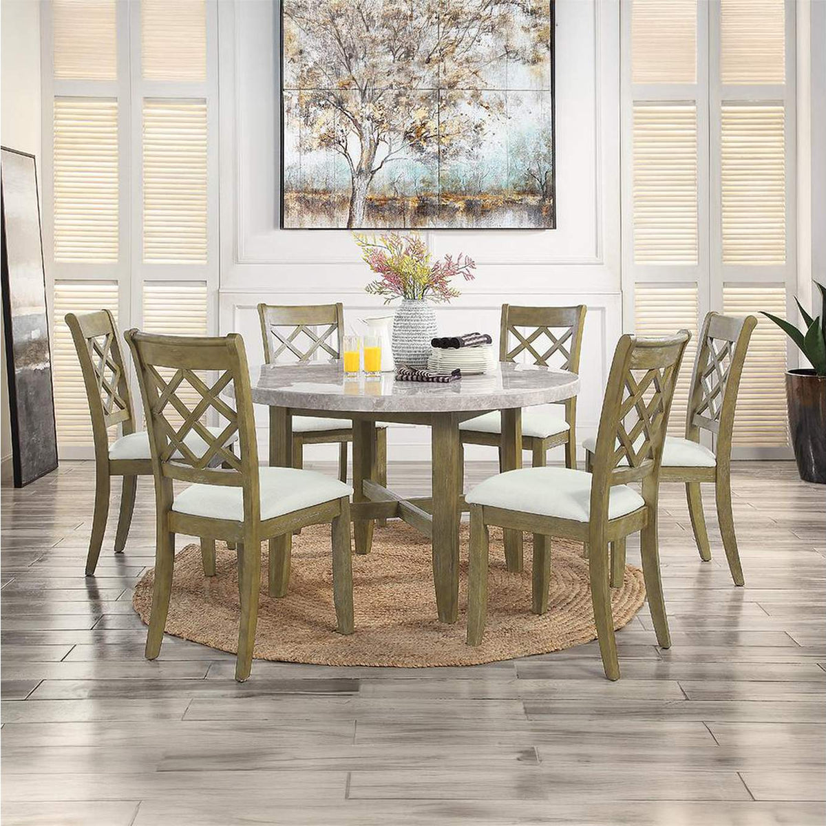 DN01449 Karsen Dining Table with Marble Top