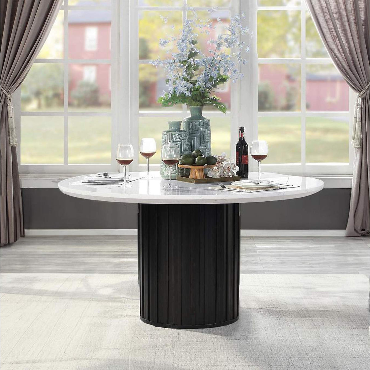 DN02141 Jaramillo Round Dining Table with Engineered Marble Top
