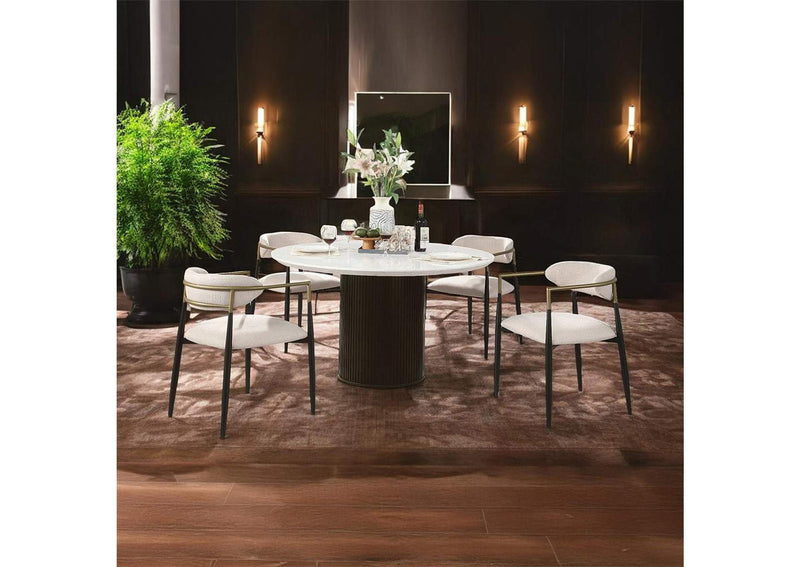 DN02141 Jaramillo Round Dining Table with Engineered Marble Top