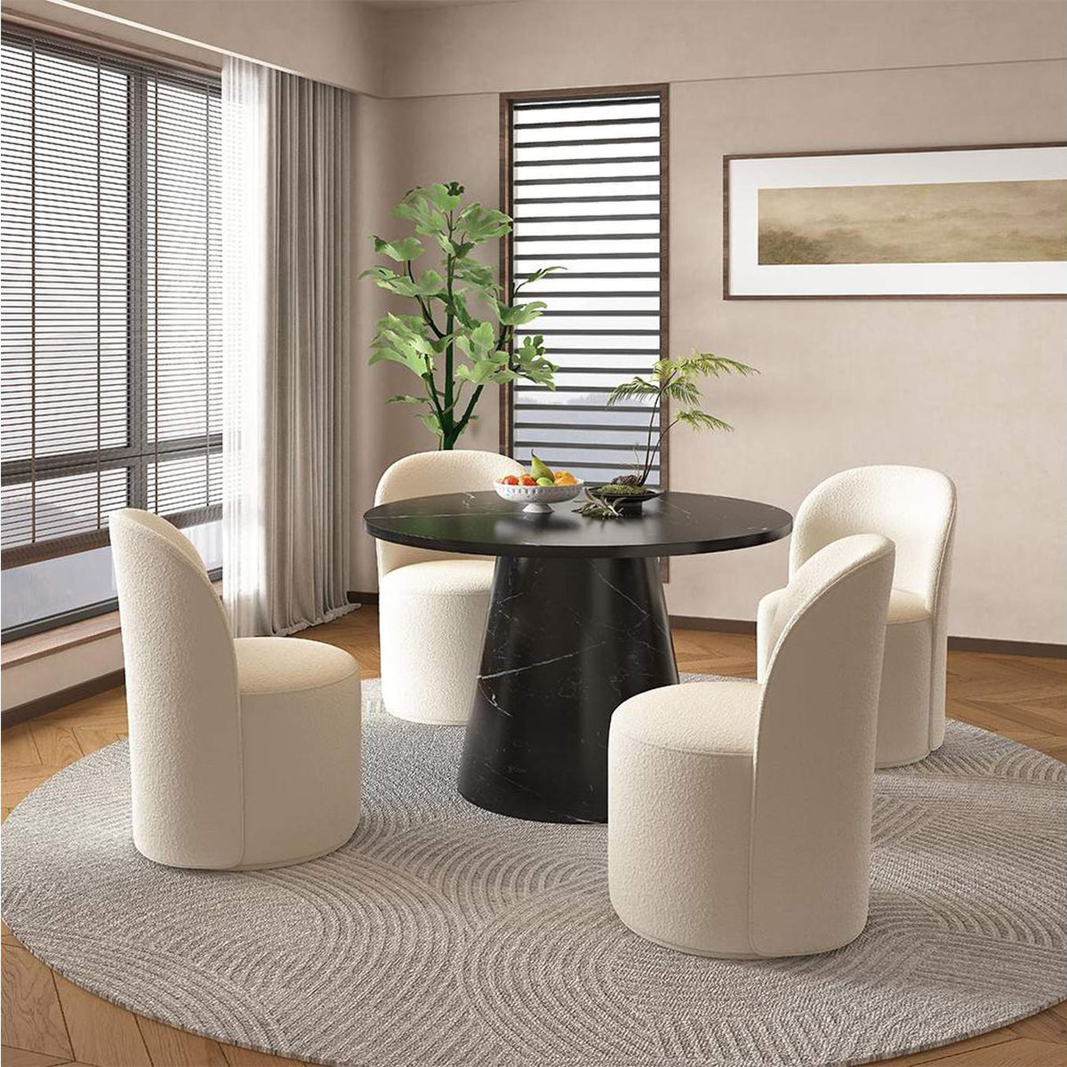 DN02155 Hollis Dining Table with Engineered Stone Top